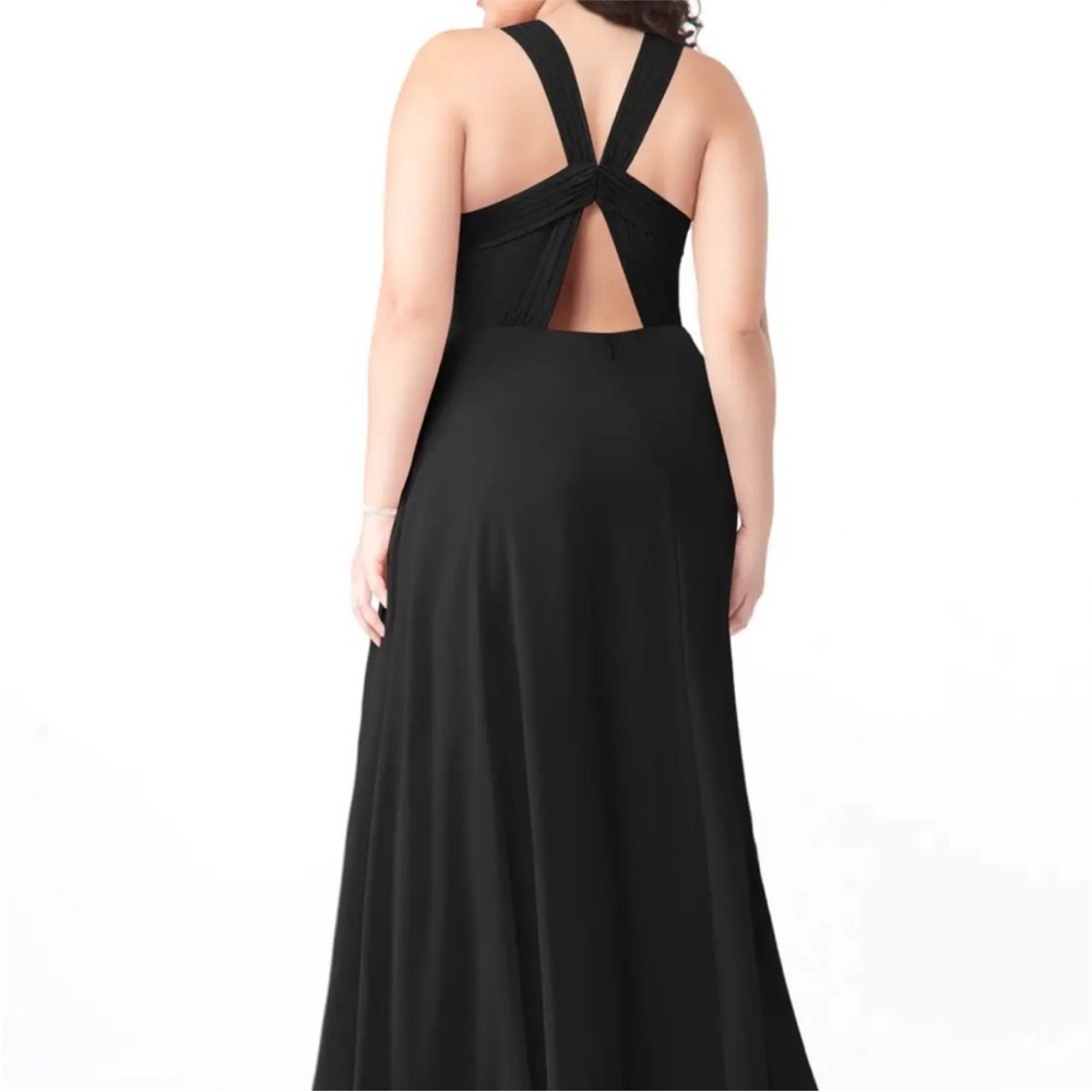 Azazie Jane Elegant Black Evening Gown - Chiffon - Picture 5 of 10